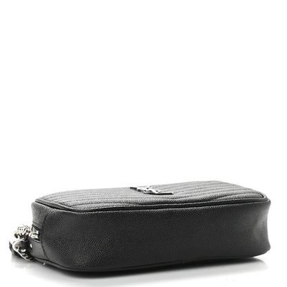 Saint Laurent Grain De Poudre Matelasse Monogram Mini Lou Camera Bag Black 4 of 10