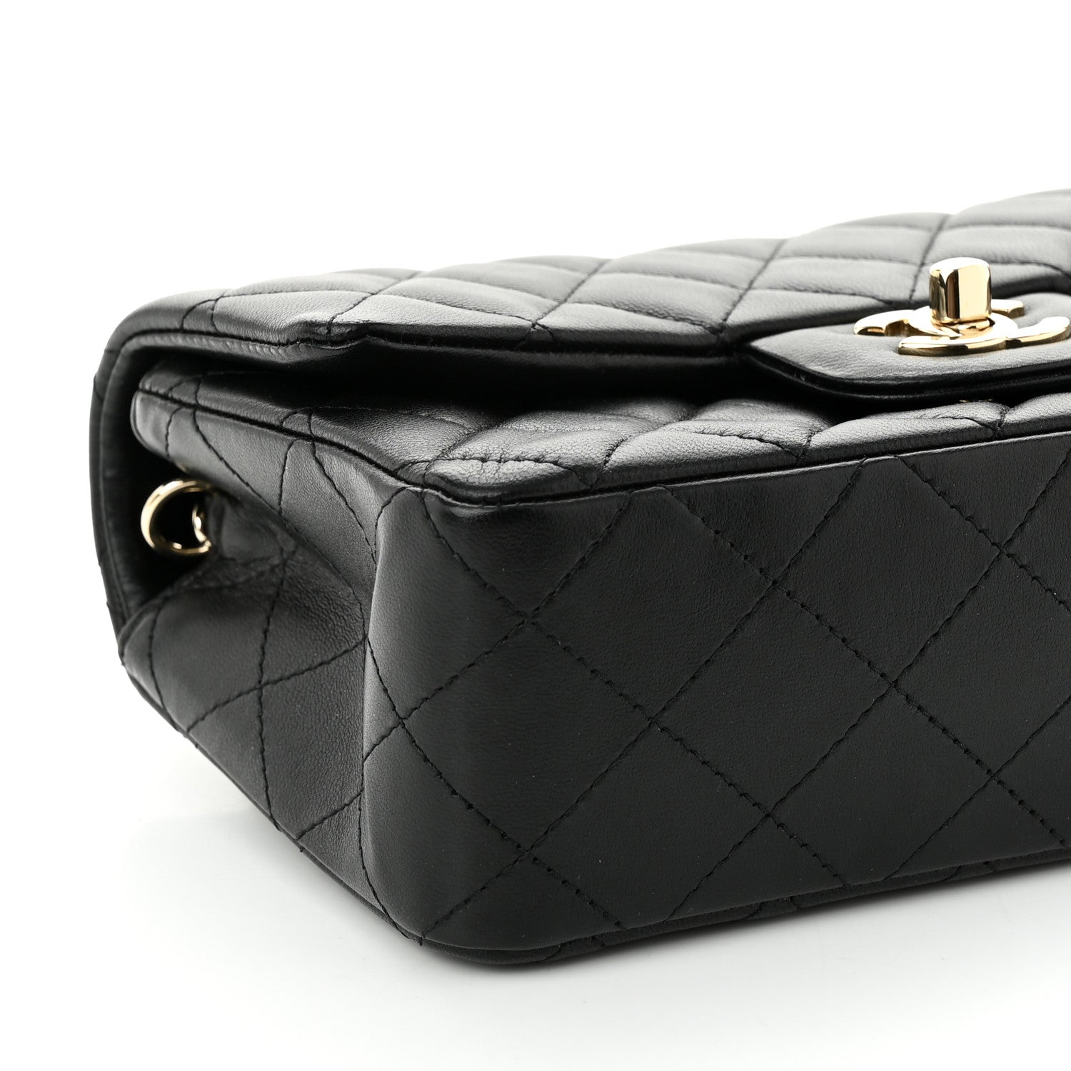 Chanel Lambskin Quilted Mini Rectangular Flap Black 9 of 10