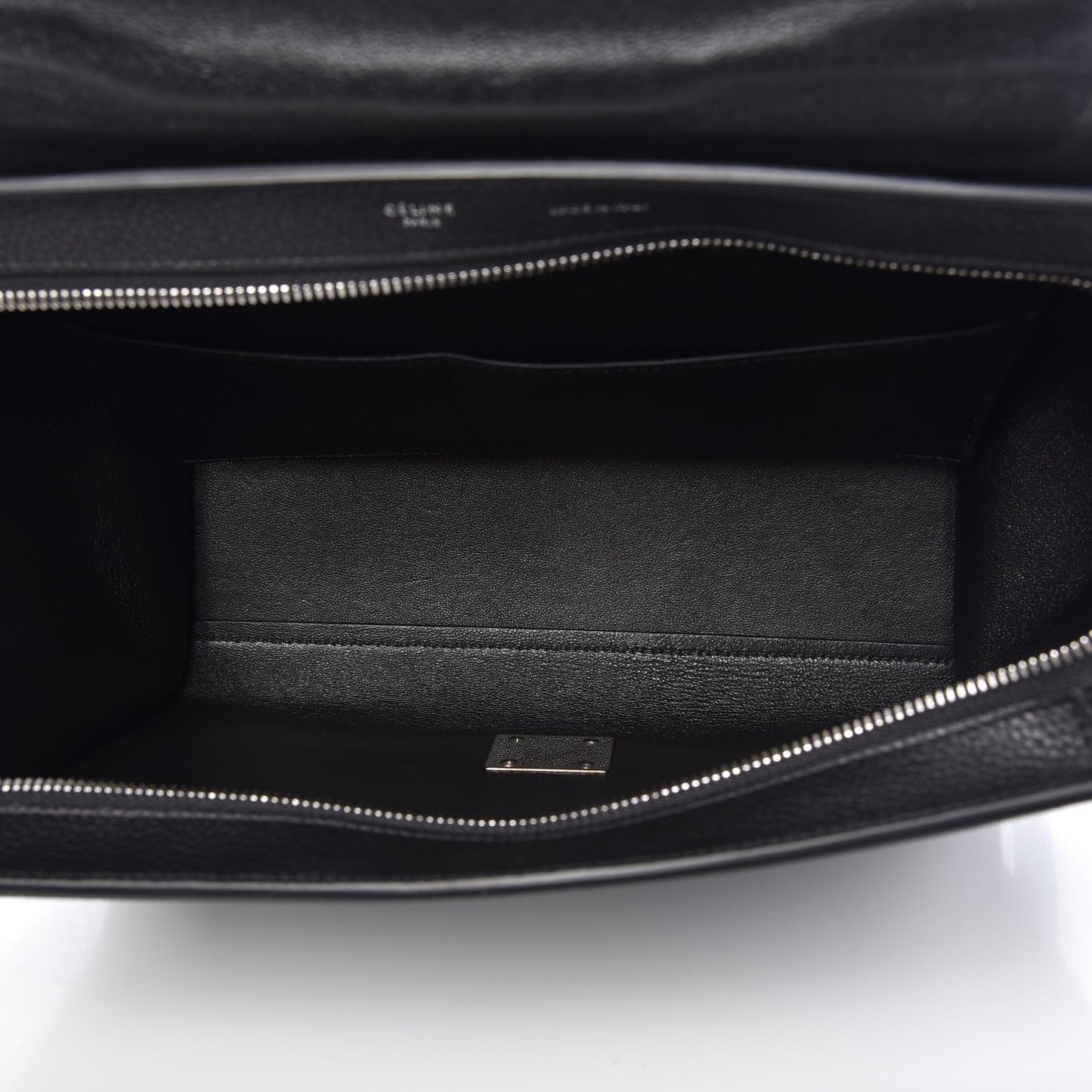 Drummed Calfskin Suede Small Trapeze Black