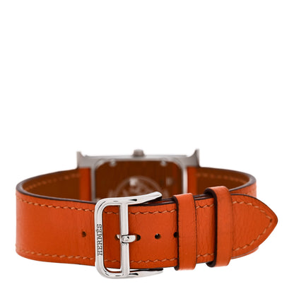 Hermes Stainless Steel Swift 26mm Heure H Hour Quartz Watch Orange 3 of 4