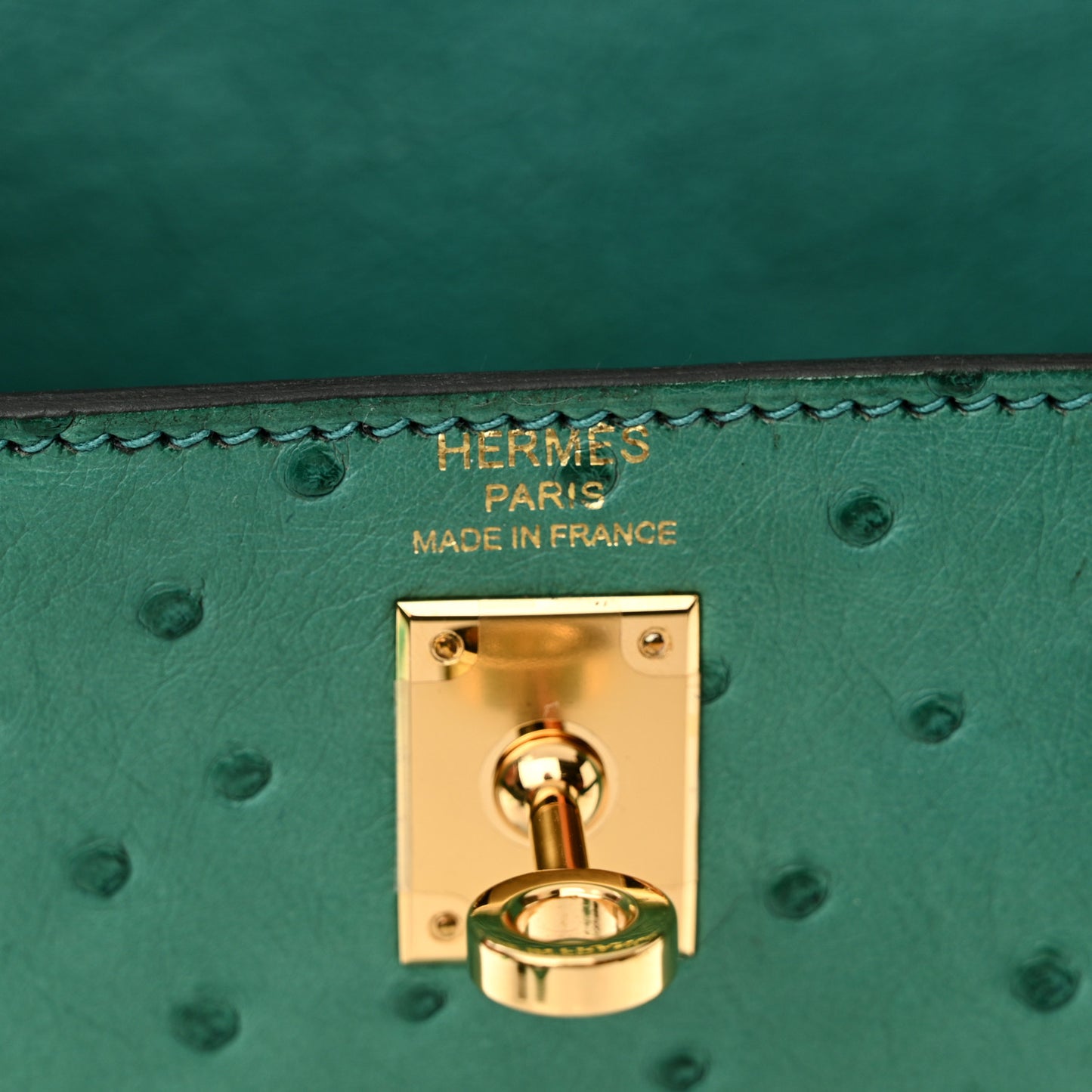 Ostrich Kelly Sellier 25 Vert Verone