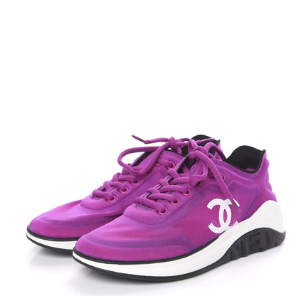 Chanel Lycra Womens CC Sneakers 36 Dark Pink 3 of 8