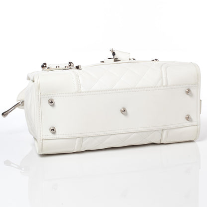 Burberry Leather Quilted Large Manor Tote White 5 of 11