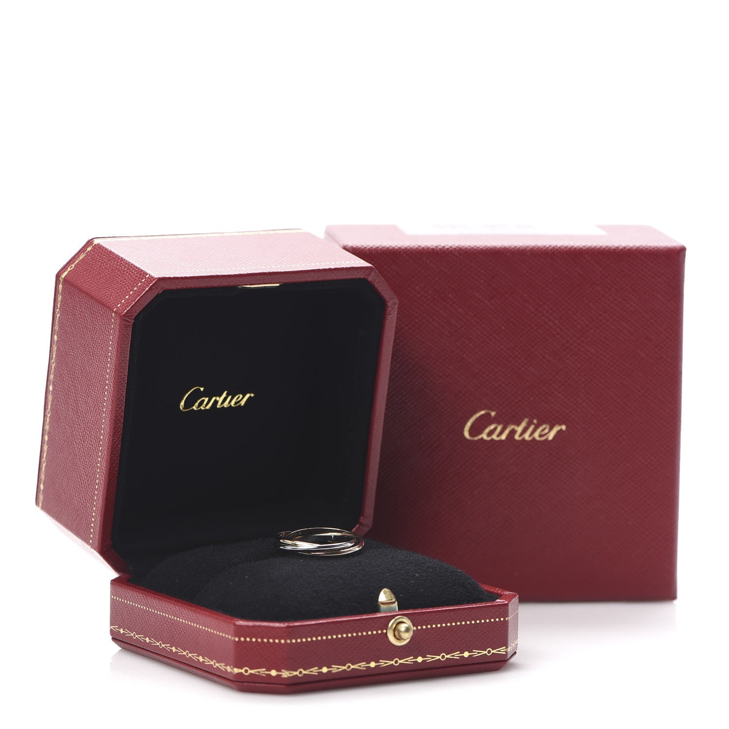 Cartier 18K Pink Yellow White Gold Extra Small Trinity Ring 50 5.25 7 of 7