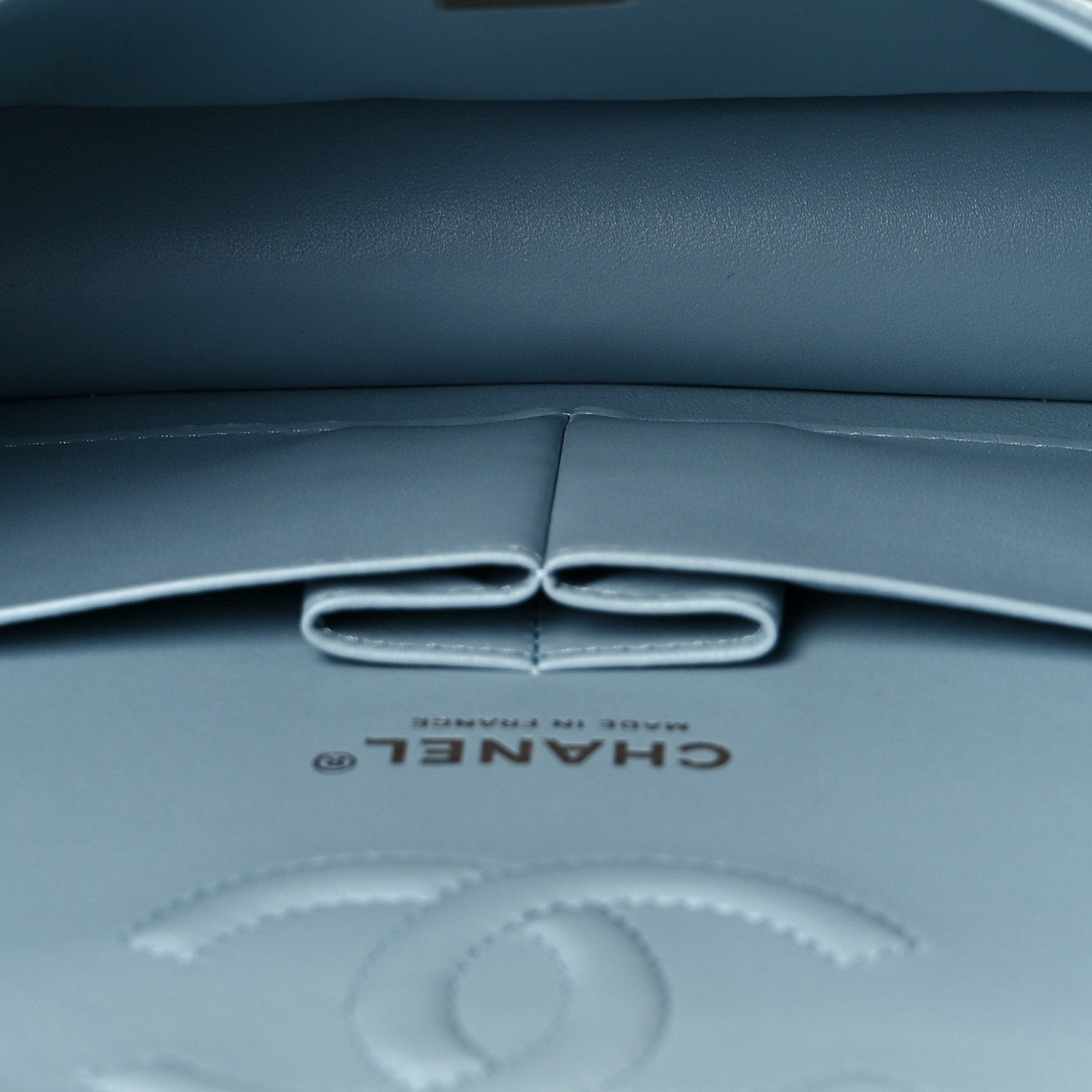 Chanel Caviar Quilted Medium Double Flap Light Blue 5 of 10