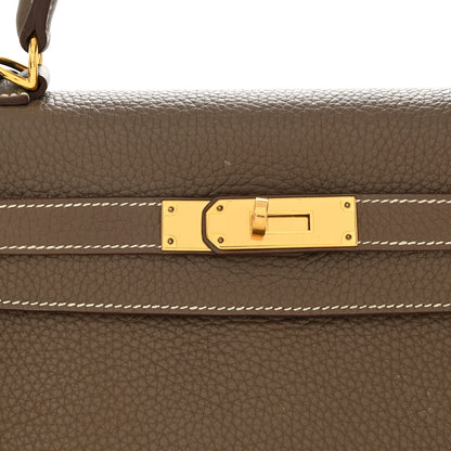 Hermes Taurillon Clemence Kelly Retourne 28 Etoupe 11 of 15