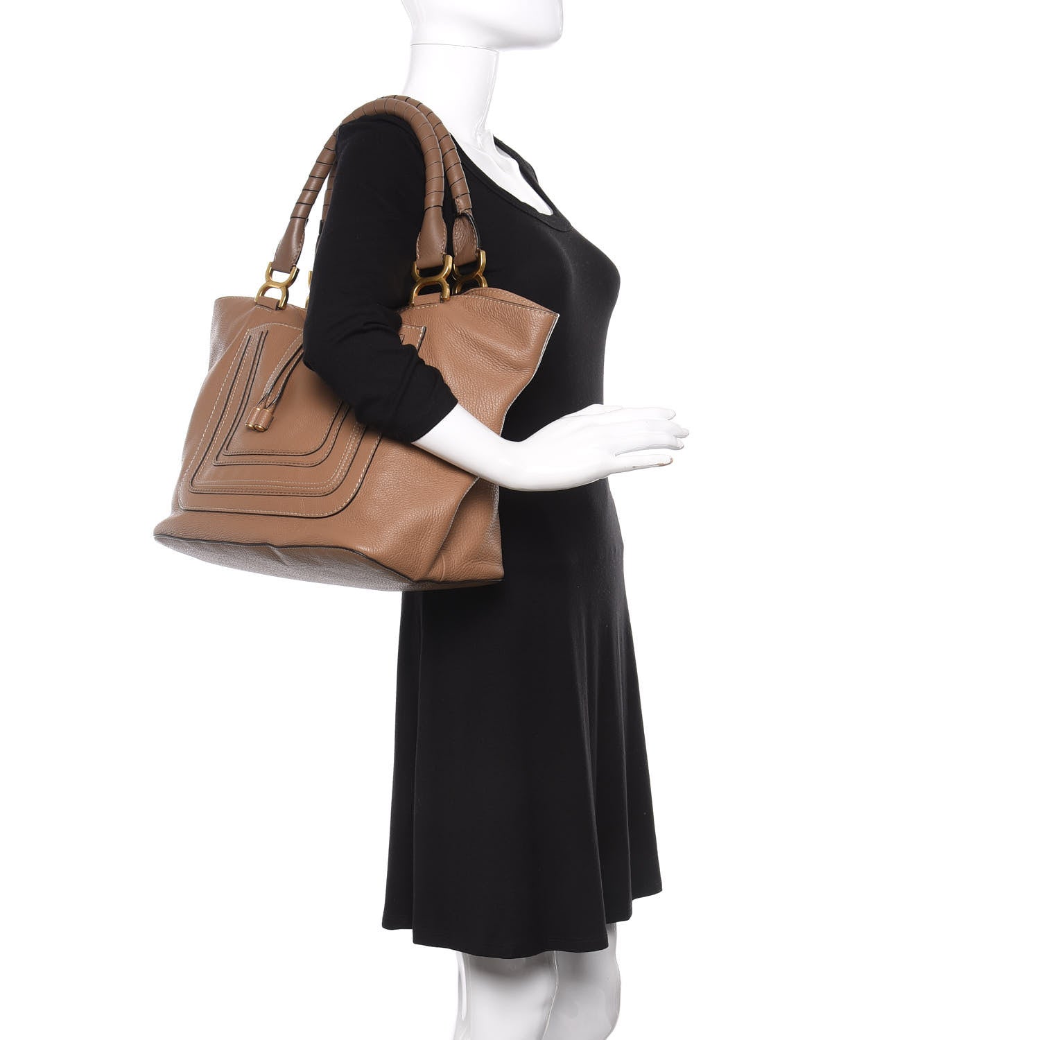 Chloe Calfskin Large New Marcie Tote Nut 2 of 13