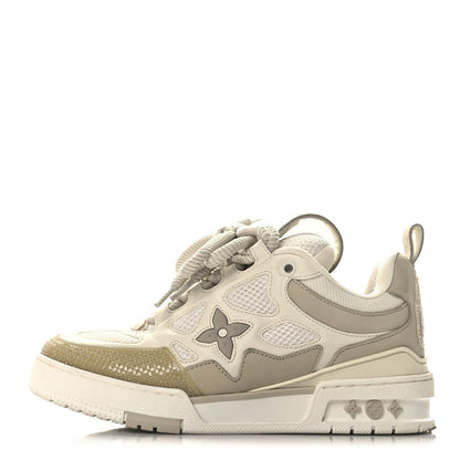 Louis Vuitton Calfskin Mesh Womens LV Skate Sneaker Beige White 1 of 7