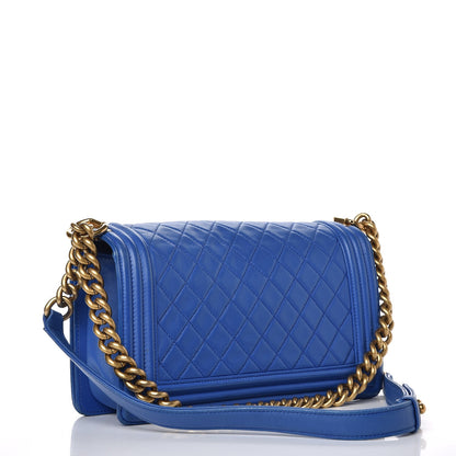Chanel Lambskin Quilted Medium Boy Flap Blue 3 of 11