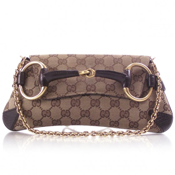 Gucci Monogram Horsebit Small Handbag Brown 1 of 10