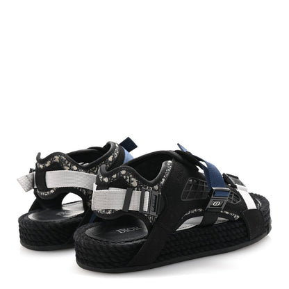 Christian Dior Technical Fabric Oblique Mens Atlas Sandals 44 Black Blue 5 of 7