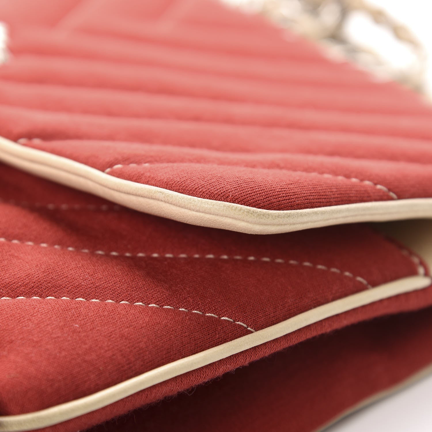 Chanel Jersey Chevron Leo Lion Jumbo Flap Red 8 of 13