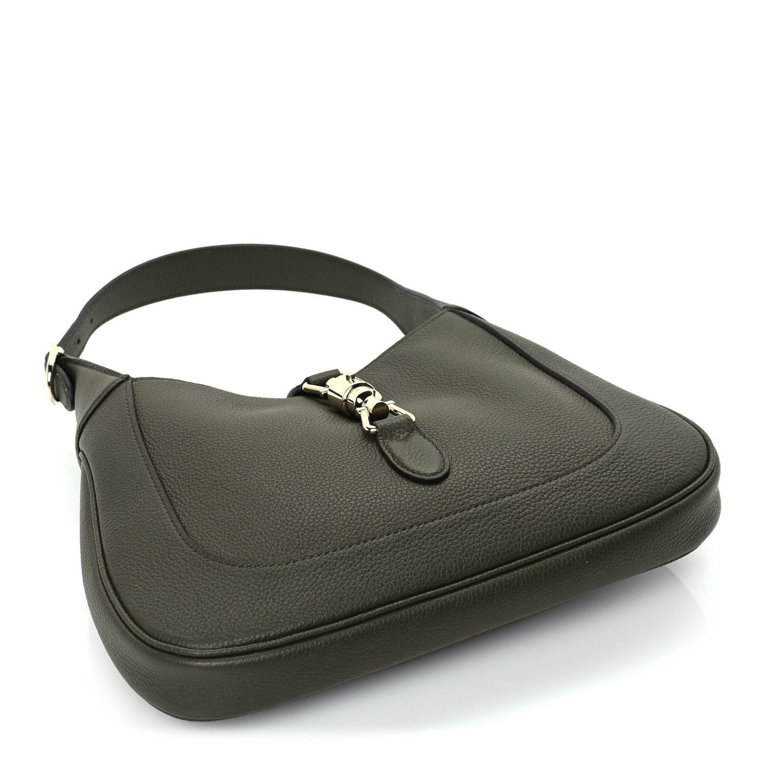 Gucci Grained Calfskin Medium Jackie 1961 Hobo  Forest Green 3 of 8