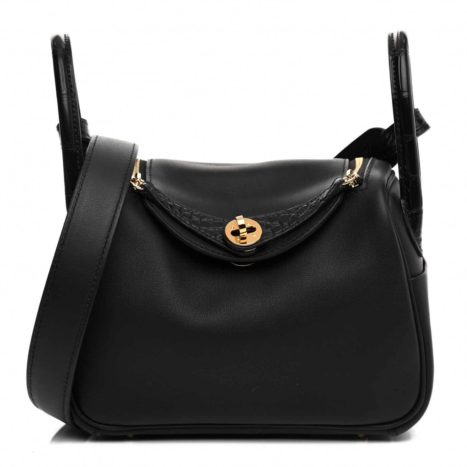 Hermes Swift Matte Alligator Mini Touch Lindy 20 Black 1 of 11