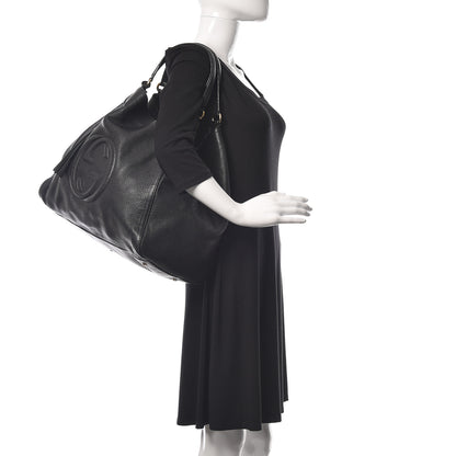 Gucci Pebbled Calfskin Large Soho Shoulder Bag Black 2 of 13