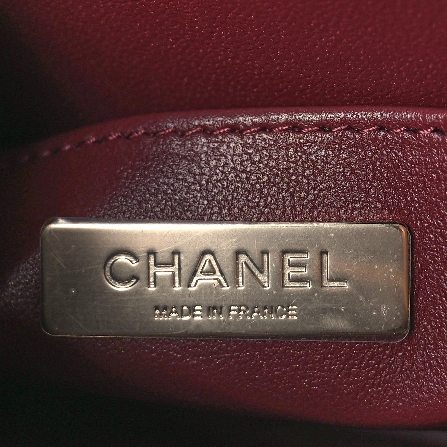 Calfskin Quilted Studded Square Vanity Case Burgundy