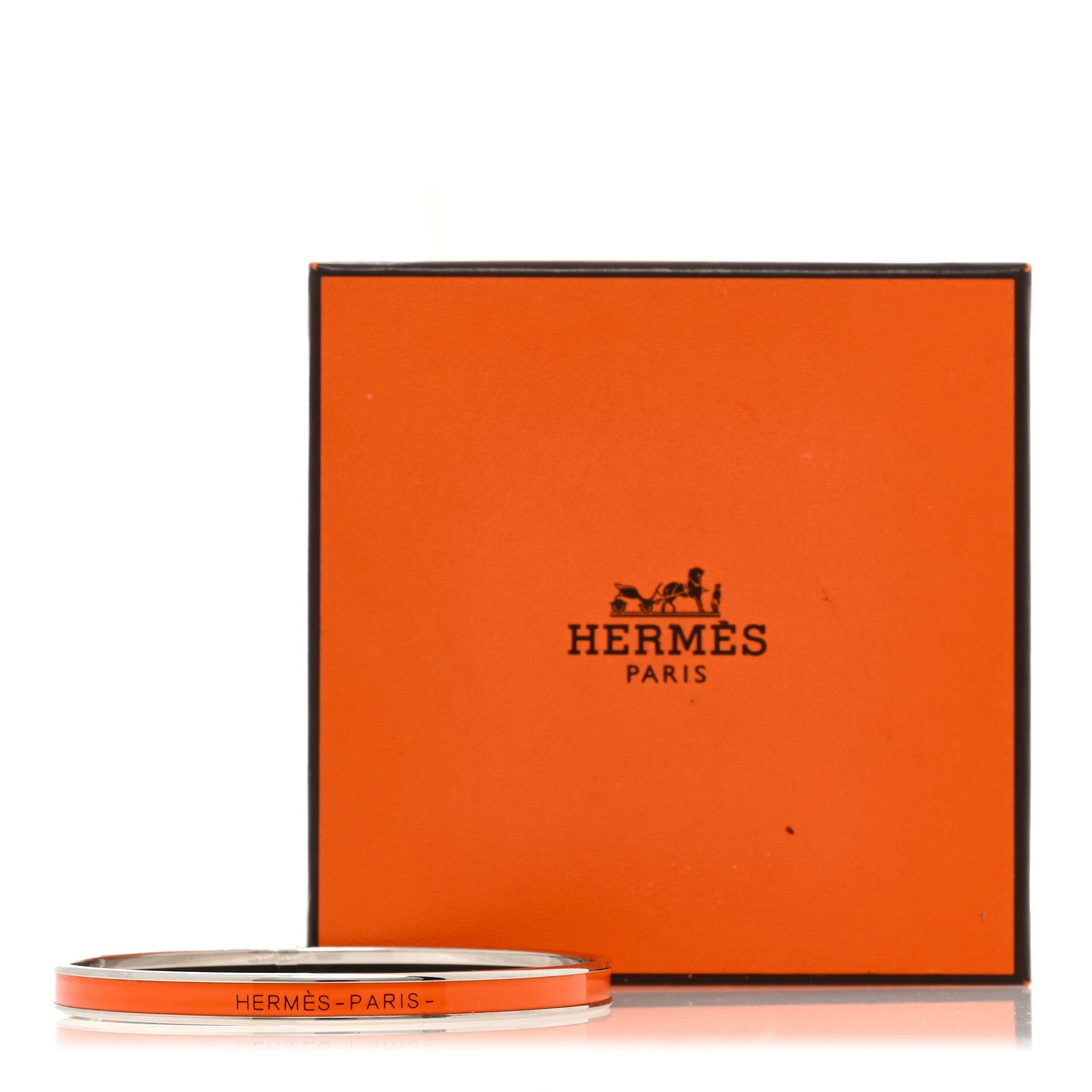Hermes Enamel Extra Narrow Uni Bracelet 70 Orange Fruits 5 of 5