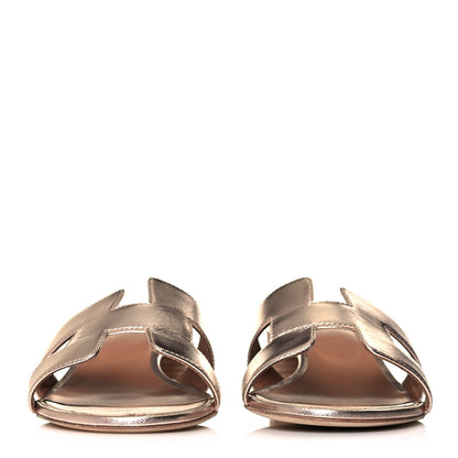 Hermes Metallic Nappa Oasis Sandals 40 Rose Dore 2 of 8