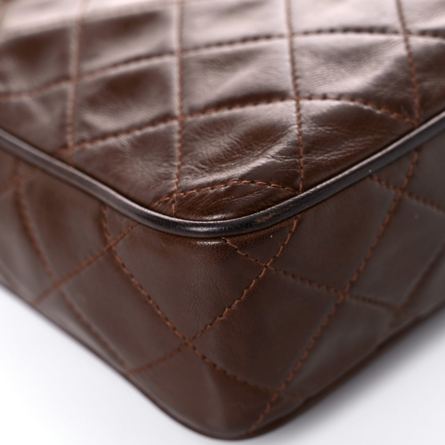 Lambskin Tassel Camera Case Brown