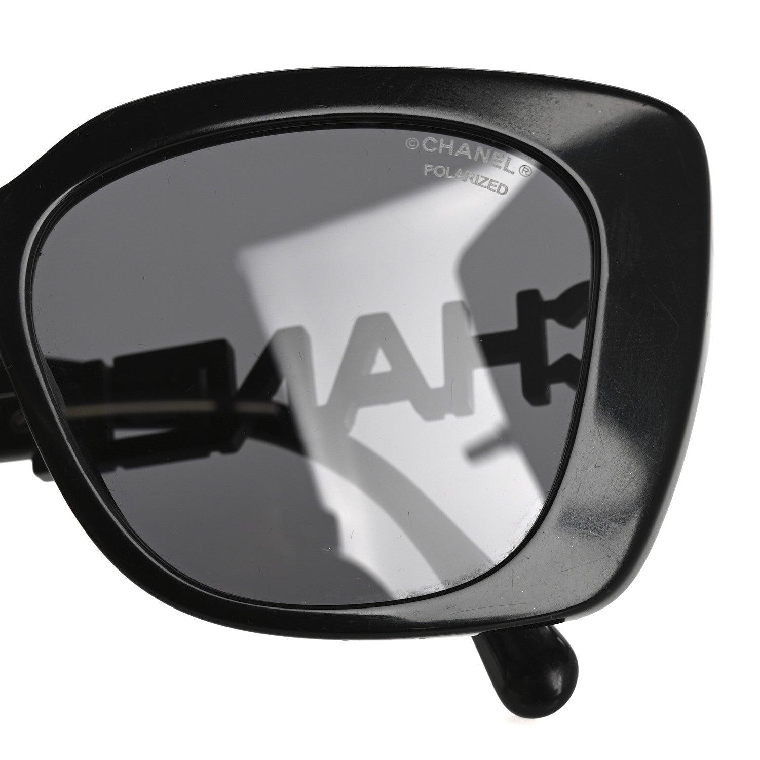 Chanel Acetate Strass Polarized Square Sunglasses 5422-B Black 10 of 11