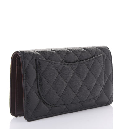Chanel Caviar Quilted Yen Wallet Black 3 of 11