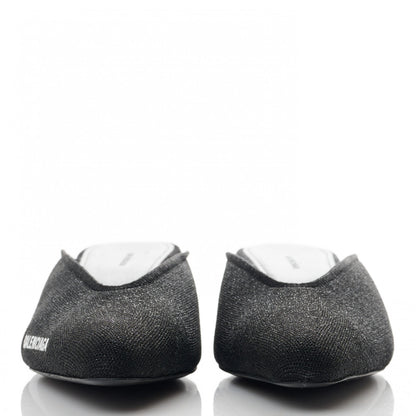 Balenciaga Glitter Knit Pointed Toe Mules 38.5 Black 2 of 8