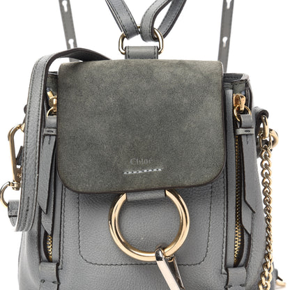 Chloe Suede Calfskin Mini Faye Backpack Cloudy Blue 12 of 12