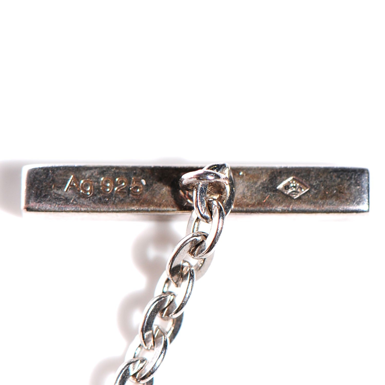 Louis Vuitton Mens Silver Geometrique V Toggle Necklace Turquoise 7 of 7