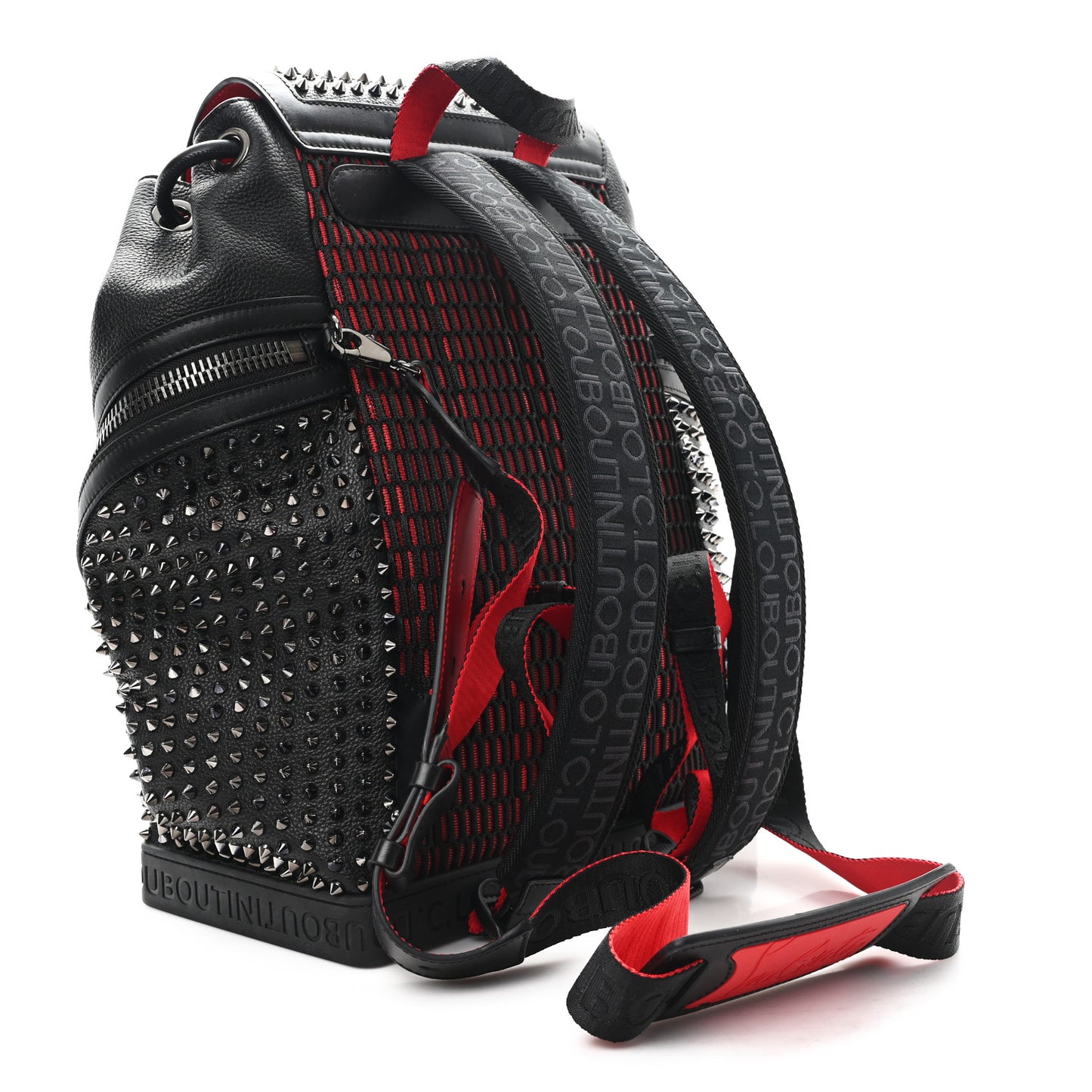 Calfskin Spiked Explorafunk Backpack Black