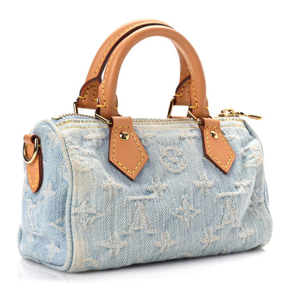 Louis Vuitton Monogram Denim Nano Speedy Sky Blue 2 of 8