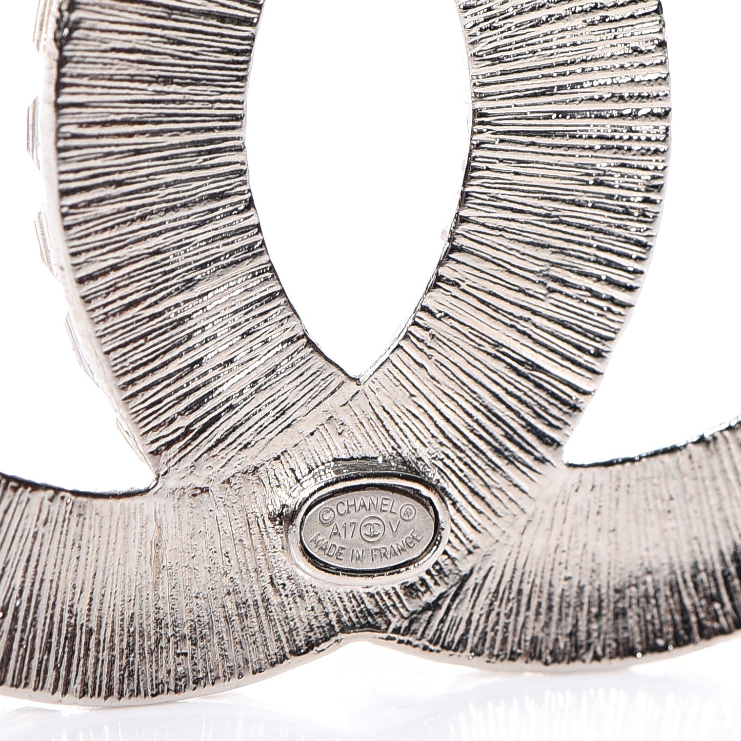 Baguette Crystal CC Brooch Silver