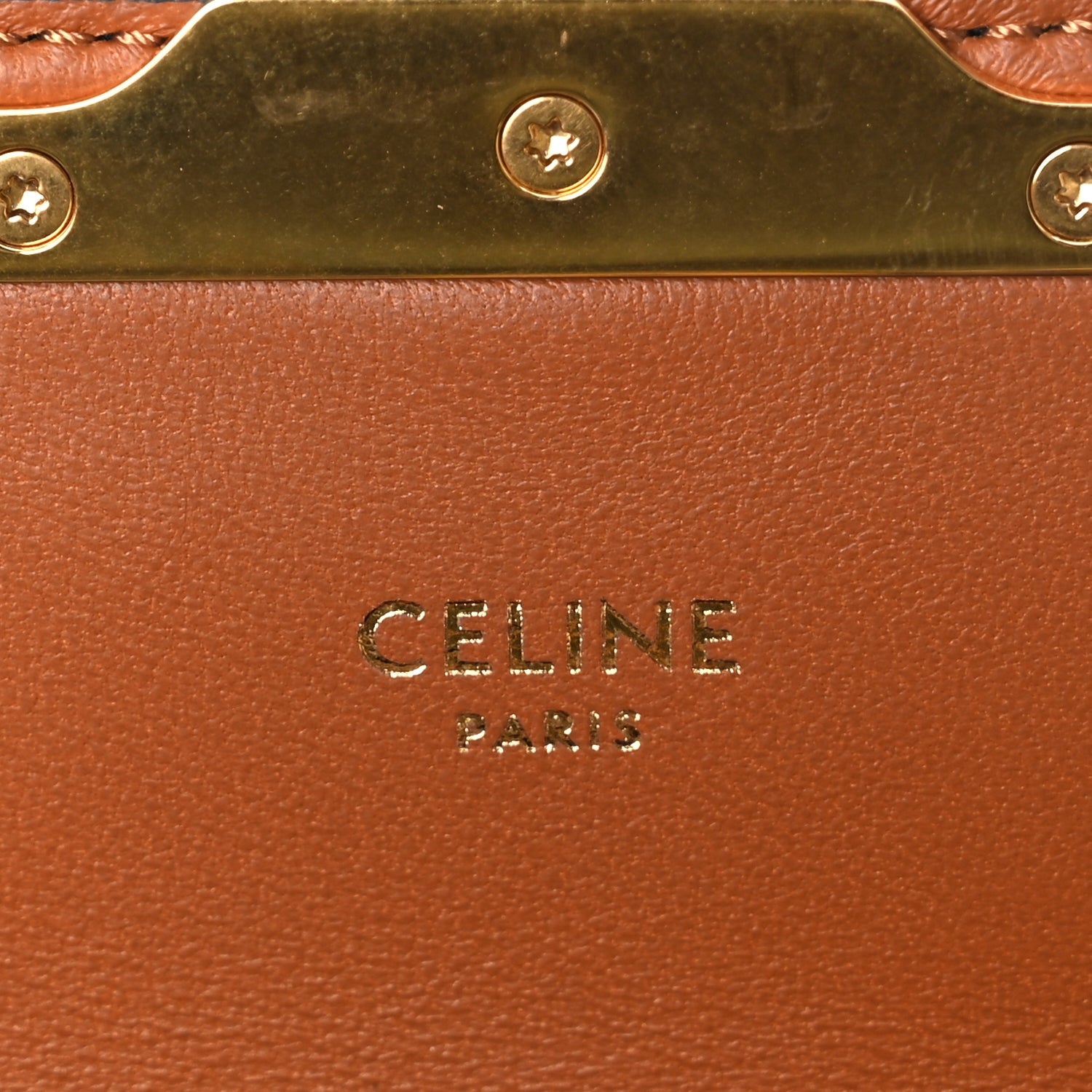 Celine Canvas Calfskin Triomphe Shoulder Bag Tan 5 of 8