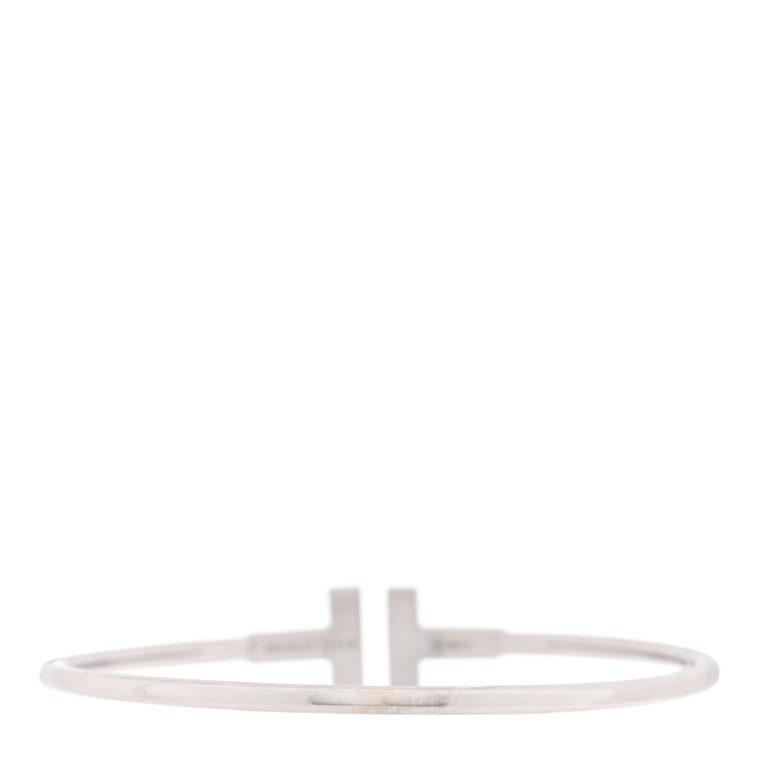 Tiffany 18K White Gold Diamond T Wire Bracelet 2 of 4