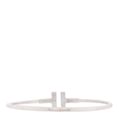 Tiffany 18K White Gold Diamond T Wire Bracelet 2 of 4