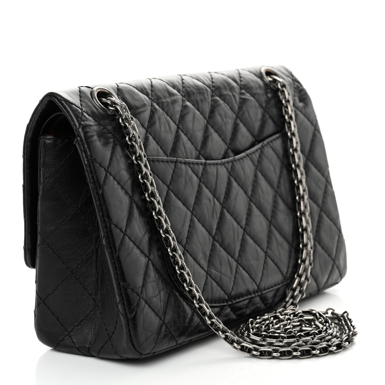 Chanel Aged Calfskin Quilted 2.55 Reissue 225 Flap Black 3 of 7