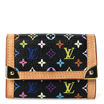 Louis Vuitton Monogram Multicolor Porte-Monnaie Plat Coin Purse Black 1 of 7