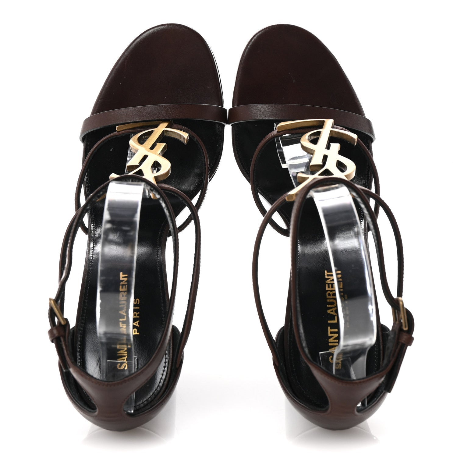 Saint Laurent Calfskin Cassandra 105 Wedges 40 Moro 2 of 7