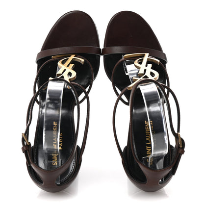 Saint Laurent Calfskin Cassandra 105 Wedges 40 Moro 2 of 7