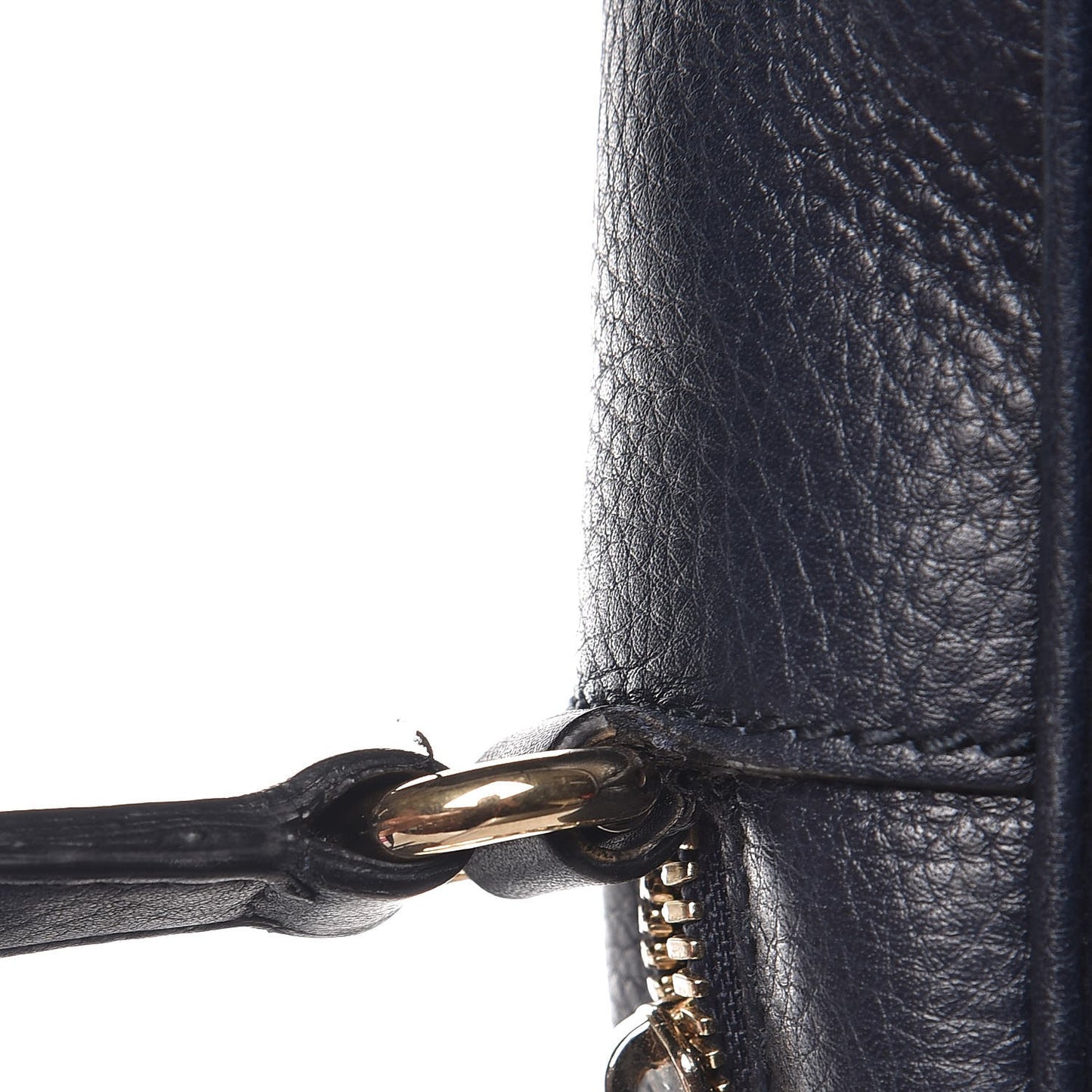 Pebbled Calfskin Small Soho Disco Bag Blue