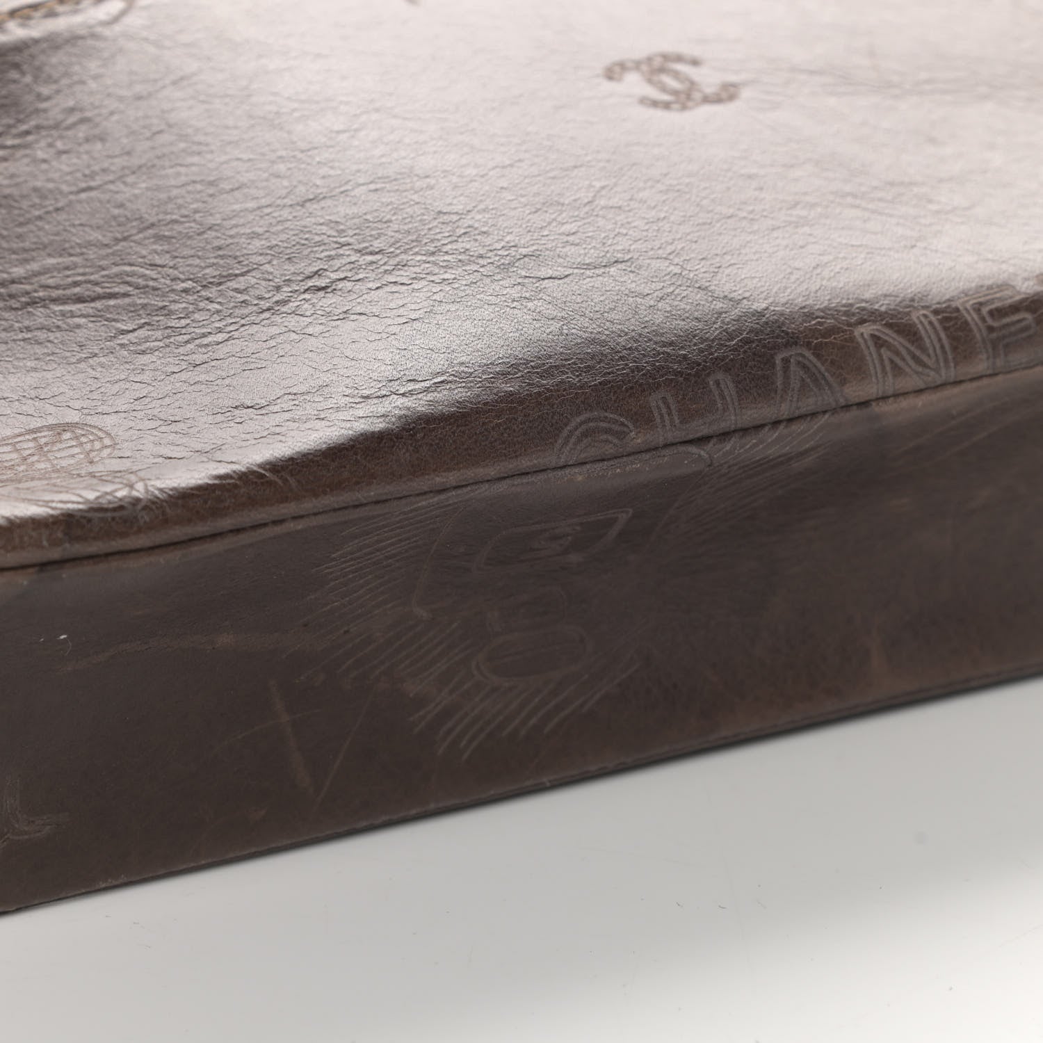 Chanel Calfskin Embossed Medium Flap Dark Brown 5 of 5