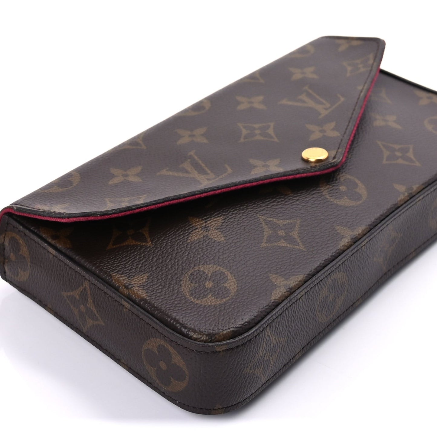Monogram Pochette Felicie Chain Wallet Fuchsia