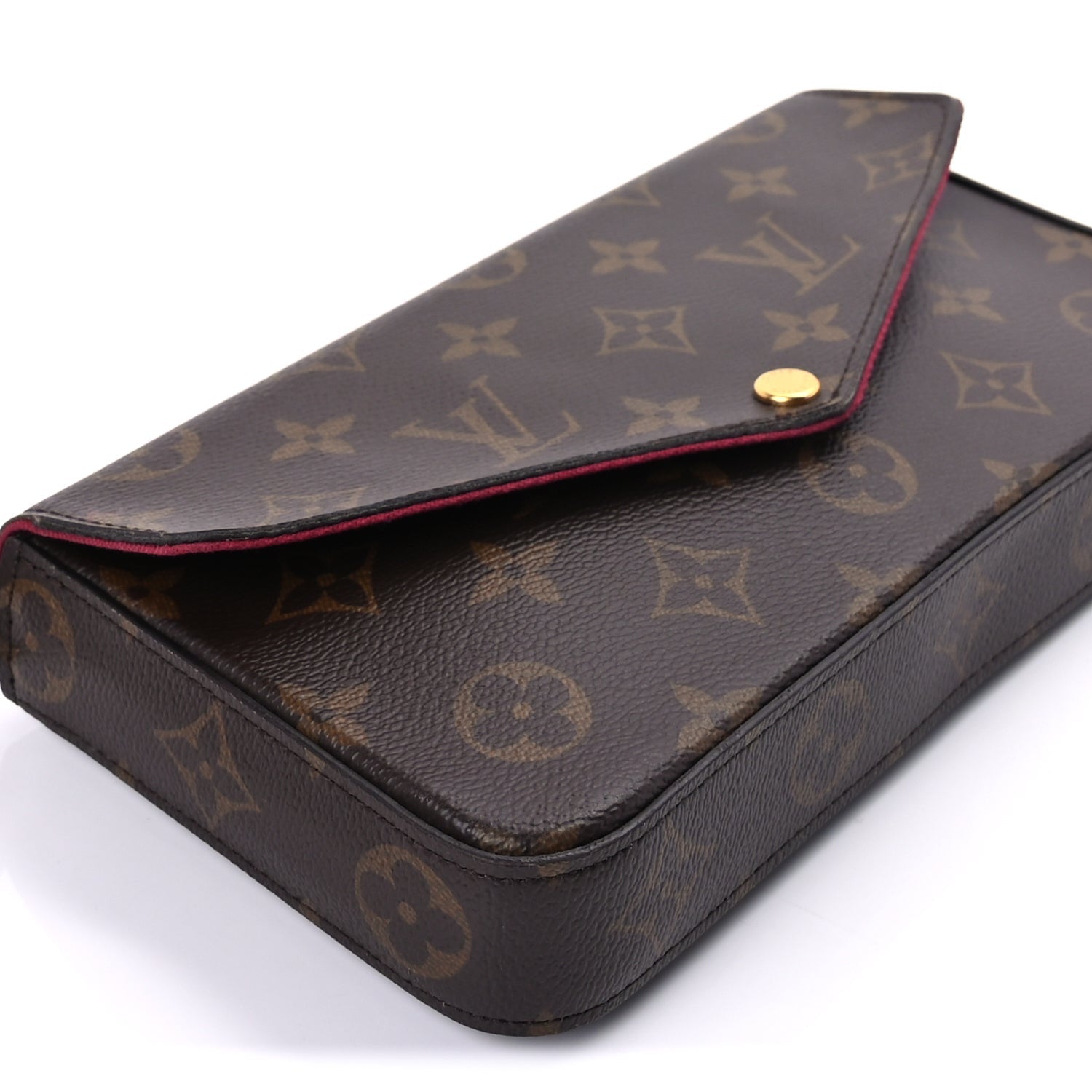 Louis Vuitton Monogram Pochette Felicie Chain Wallet Fuchsia 9 of 10