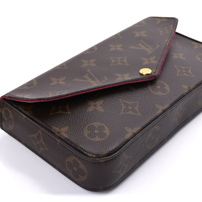 Louis Vuitton Monogram Pochette Felicie Chain Wallet Fuchsia 9 of 10