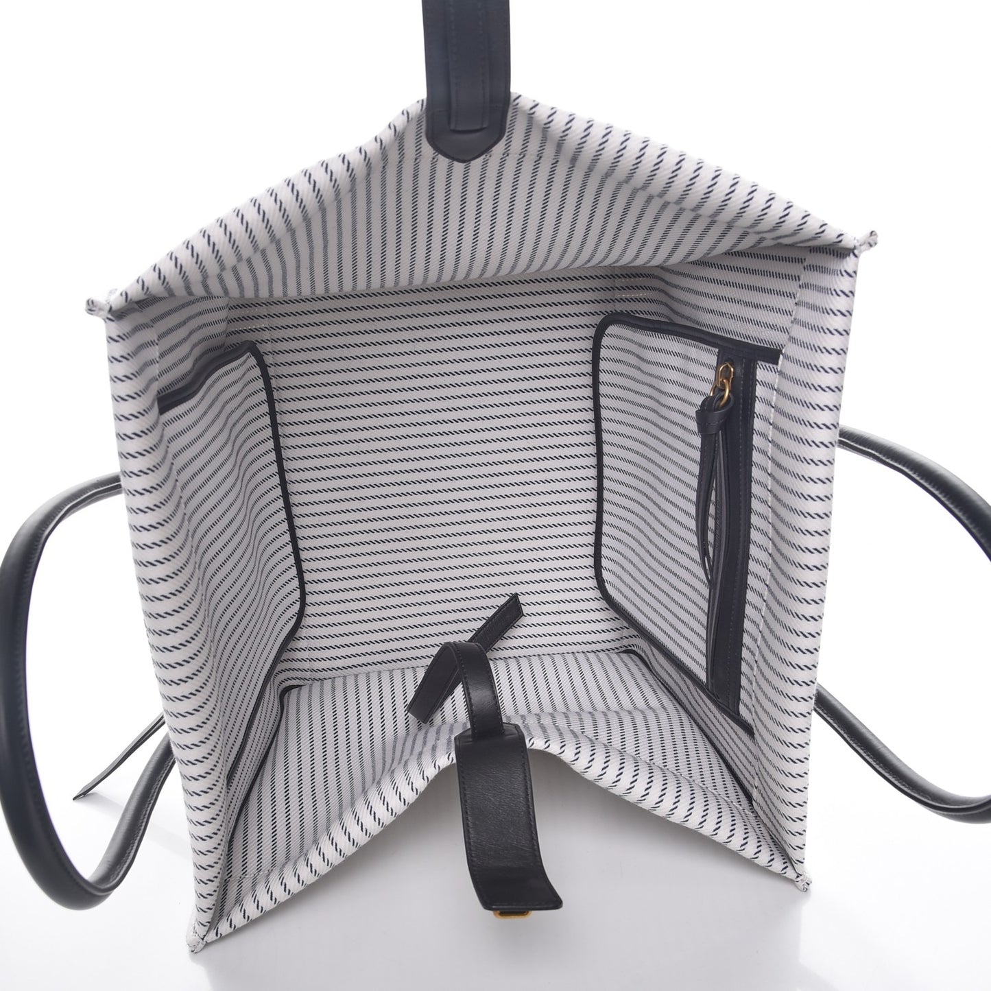 Cotton Canvas Striped Medium Phantom Luggage White Navy