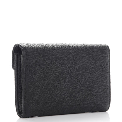 Chanel Caviar Quilted Medium CC Flap Wallet Black 3 of 10