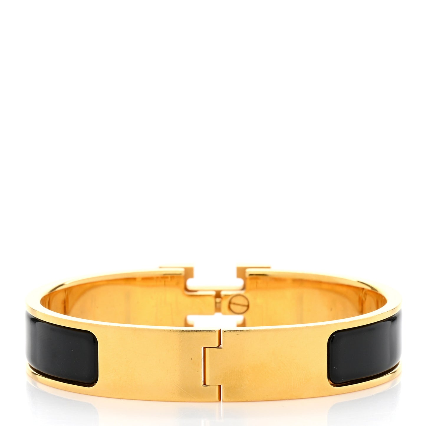 Enamel Narrow Clic Clac H Bracelet PM Black