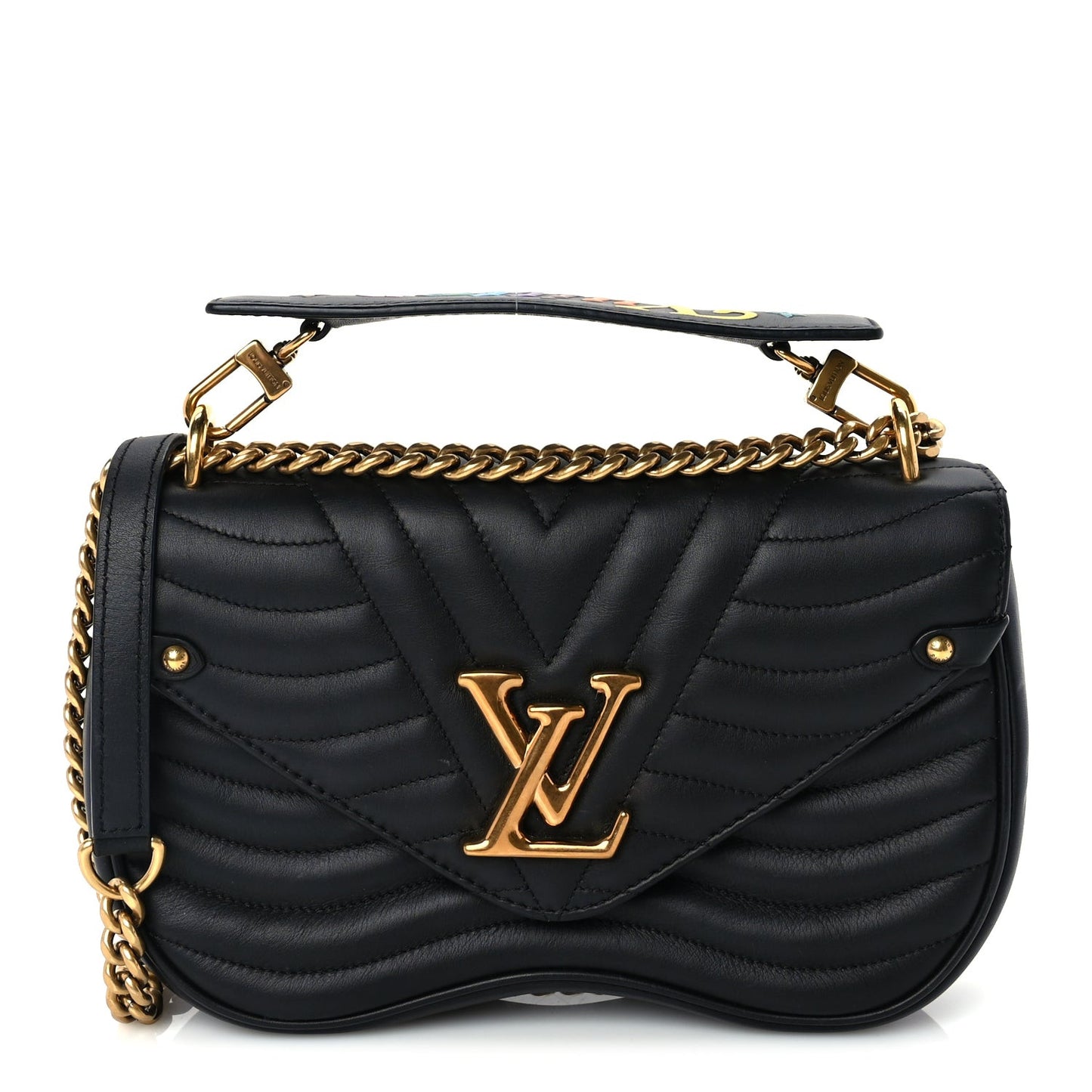 Calfskin New Wave Chain PM Black