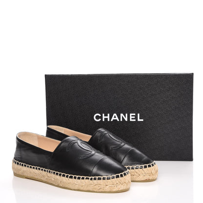 Chanel Lambskin CC Espadrilles 36 Black 10 of 10