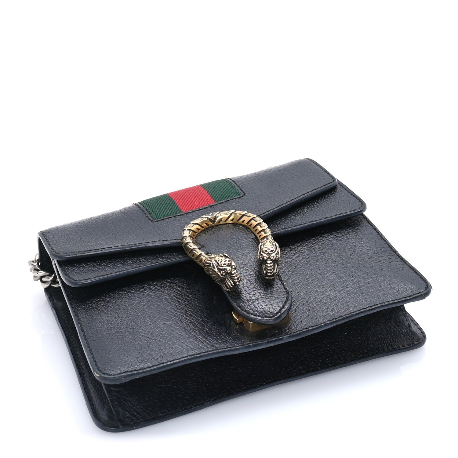 Gucci Calfskin Web Mini Dionysus Shoulder Bag Black 3 of 7