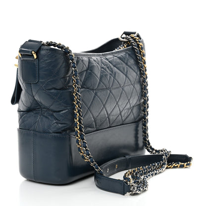 Chanel Aged Calfskin Quilted Medium Gabrielle Hobo Blue 3 of 7